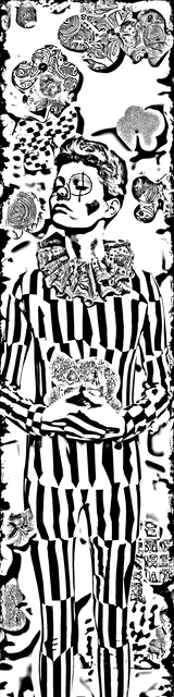 Free colorable bookmarks of a wondering clown